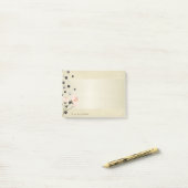 Girly Stylish Elegante Blume,Perlen -Personalisier Post-it Klebezettel (Auf Schreibtisch)