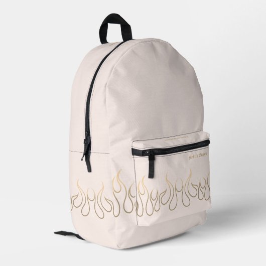 Girly Stylish Fire Flame Pink Gold Bedruckter Rucksack (Rückseitige Ecke links)
