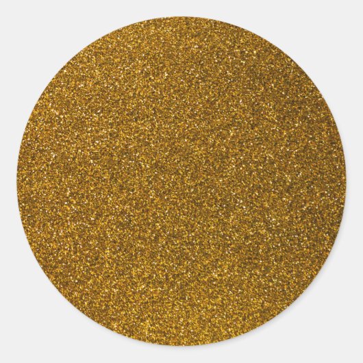 Girly Stylish Gold Glitzer Foto Print Runder Aufkleber (Vorderseite)