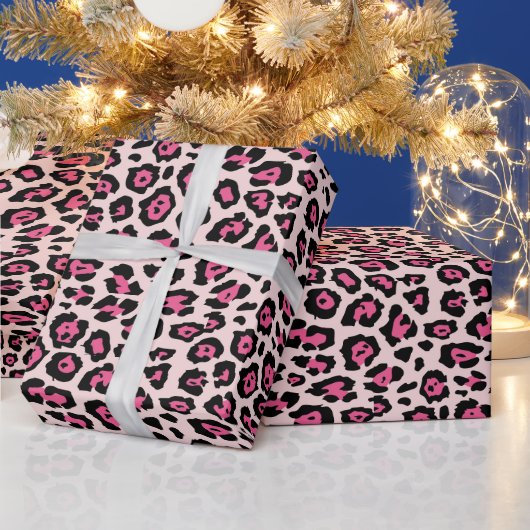 Girly stylish Leopard Tier Print pink chic Geschenkpapier (Feiertage)