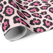 Girly stylish Leopard Tier Print pink chic Geschenkpapier (Rolleneckpunkt)