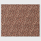 Girly stylish Leopard-Tiermuster orange Geschenkpapier (Flach)