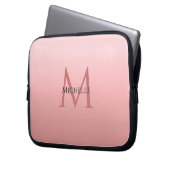 Girly Stylish modische Rose Gold Template Monogram Laptopschutzhülle (Vorderseite Links)