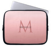 Girly Stylish modische Rose Gold Template Monogram Laptopschutzhülle (Vorderseite)