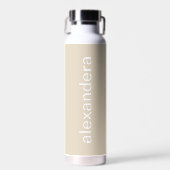 Girly Stylish Personalisiert Beige Cream Trinkflasche (Vorne)