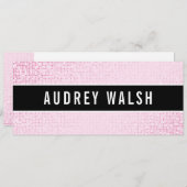 Girly Stylish Pink Sequin Black Gift Certificate Einladung (Vorne/Hinten)