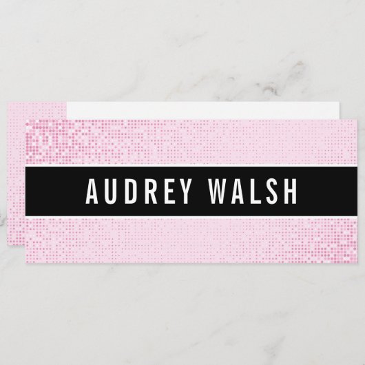 Girly Stylish Pink Sequin Black Gift Certificate Einladung (Vorne/Hinten)