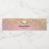 Girly Stylish Rose Gold Glitzer Graduation Party Wasserflaschenetikett (Einzelnes Label)