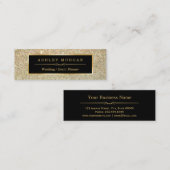 Girly Stylish und Fashion Beauty Gold Glitzer Mini Visitenkarte (Vorne/Hinten)
