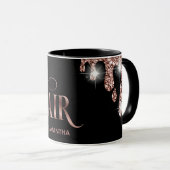 Girly Stylist Rose Goldtypografie Tasse (VorderseiteRechts)