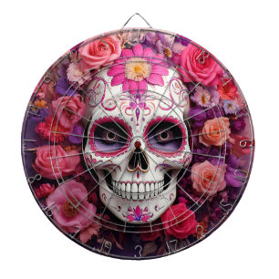 Girly Sugar Skull Dartboard Dartscheibe