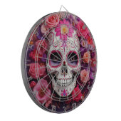Girly Sugar Skull Dartboard Dartscheibe (Vorderseite Links)