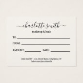 Girly Summer Palm Blätter Geschenkgutschein (Rückseite)