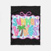 Girly Summer Vibes Coquette Bow Beach Vacation Fam Fleecedecke (Vorderseite)