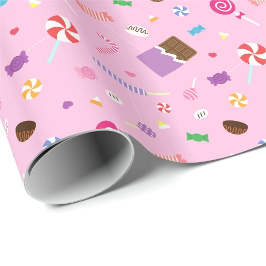 Girly süßes Süßigkeits-Muster für Geschenkpapier (Rolleneckpunkt)