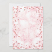 Girly Sweet 16. Marmor Glitzer Rose Gold Floral  Einladung (Rückseite)