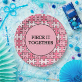 Girly Sweet Pink Black Piece it Together Puzzle Pappteller (Party)