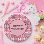 Girly Sweet Pink Black Piece it Together Puzzle Pappteller (Party)