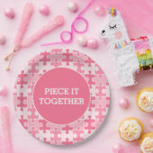 Girly Sweet Pink Piece it Together Puzzle Pappteller (Party)