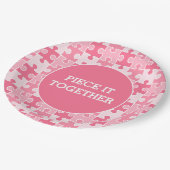 Girly Sweet Pink Piece it Together Puzzle Pappteller (Schrägansicht)