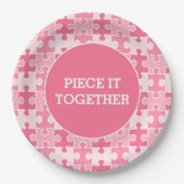 Girly Sweet Pink Piece it Together Puzzle Pappteller (Vorderseite)