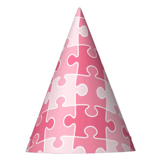 Girly Sweet Pink Puzzles Piece Partyhütchen (Vorderseite)