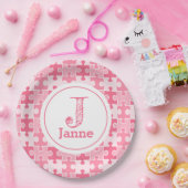 Girly Sweet Pink Puzzlestücke Pappteller (Party)