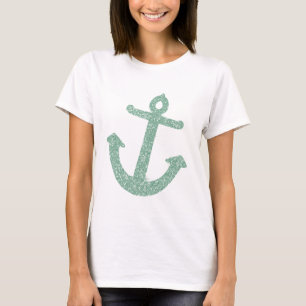 Girly tadelloser Glitzer-Anker T-Shirt