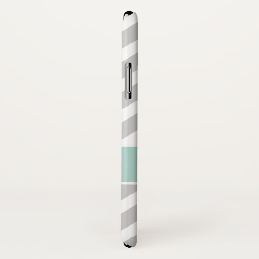 Girly tadelloser grüner grauer Zickzack Case-Mate iPhone Hülle (Hinten/Rechts)