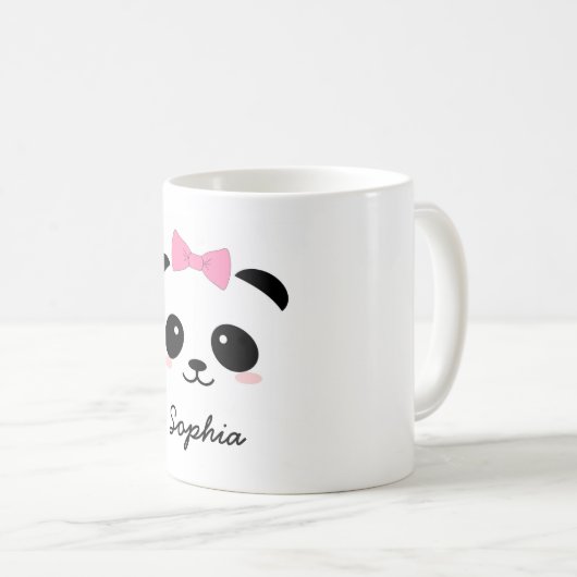 girly Tasse des personalisierten Tierpandas (VorderseiteRechts)