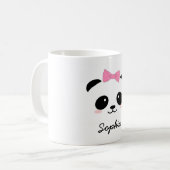 girly Tasse des personalisierten Tierpandas (Vorderseite Links)
