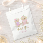 Girly Tea Party Bears Kinderdusche Danke Geschenktütchen (Ausgeschnitten)