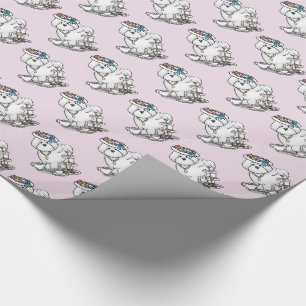 Girly Tea Party Bichon Frise Dog - Niedlich Geschenkpapier