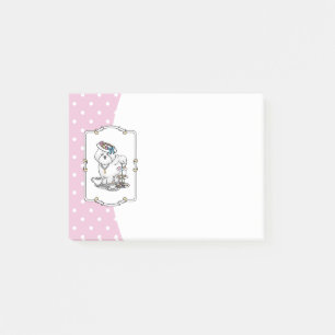 Girly Tea Party Bichon Frise Dog - Niedlich Post-it Klebezettel