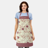 Girly Teapot Tee Cup Candy Muster Name Schürze (Getragen)