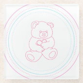 Girly Teddybär Glasuntersetzer (Vorderseite)