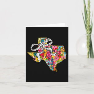 Girly Texas Staat Map Floral Coquette Bow 4. J Karte