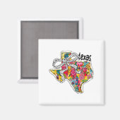 Girly Texas Staat Map Floral Coquette Bow 4. J Magnet (Vorderseite/Rückseite)