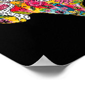 Girly Texas State Map Floral Coquette Bow 4. Juli Poster (Ecke)