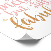 Girly "Too Tired To Function" Saying Poster (Ecke)