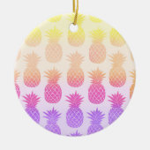 Girly Topical Rainbow Summer Pineapples Muster Keramik Ornament (Vorne)