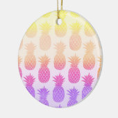 Girly Topical Rainbow Summer Pineapples Muster Keramik Ornament (Links)