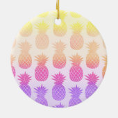 Girly Topical Rainbow Summer Pineapples Muster Keramik Ornament (Hinten)