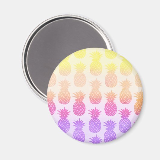 Girly Topical Rainbow Summer Pineapples Muster Magnet (Vorderseite/Rückseite)