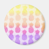 Girly Topical Rainbow Summer Pineapples Muster Magnet (Vorne)
