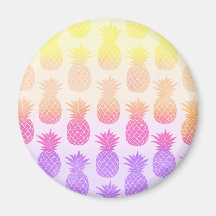 Girly Topical Rainbow Summer Pineapples Muster