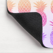 Girly Topical Rainbow Summer Pineapples Muster Mousepad (Ecke)