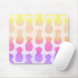 Girly Topical Rainbow Summer Pineapples Muster Mousepad