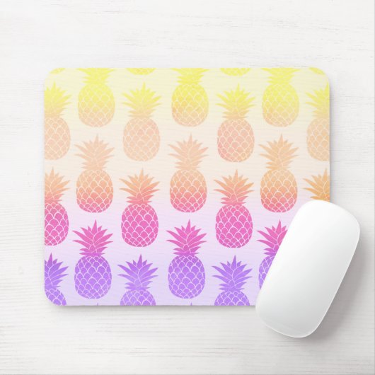 Girly Topical Rainbow Summer Pineapples Muster Mousepad (Mit Mouse)