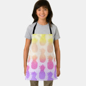 Girly Topical Rainbow Summer Pineapples Muster Schürze (Insitu)